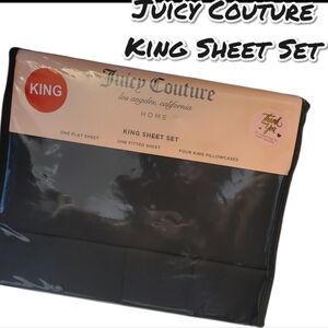 Juicy Couture King Sheet Set in Black